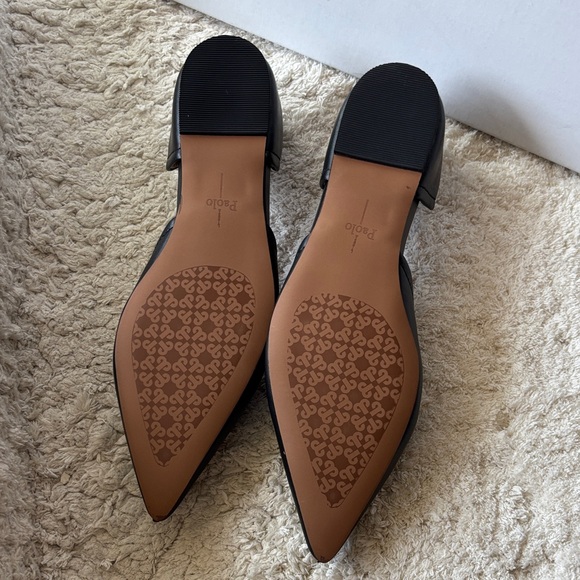 Paolo Black Pointed D'Orsay Flats - Picture 4 of 5